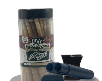 Vergrünt® TravelStick mit Fuss/Trichter für Kräuter | Pre Rolled Cones XTRA 50er - Vorgerollte Cones mit XTRA Slim Aktivkohlefilter