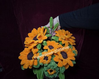 Sunflower basket made from pipe cleaners