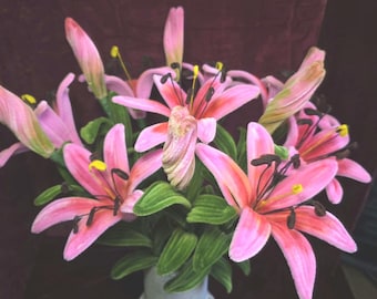 Handmade pipe cleaner flower bouquet for any occasion, with vase included.