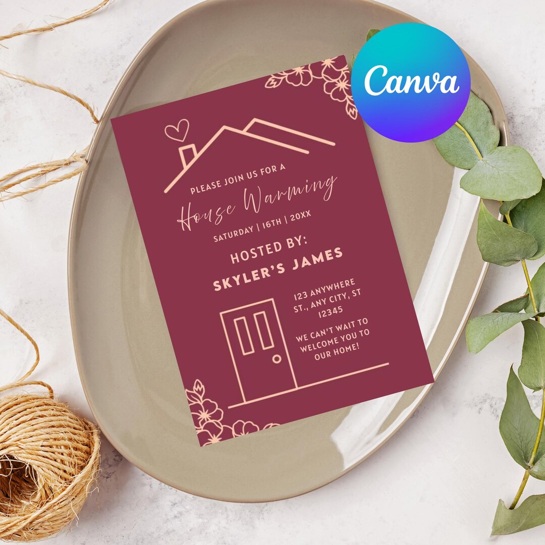 Minimalist Housewarming Invitation Template, New Home Party Digital ...