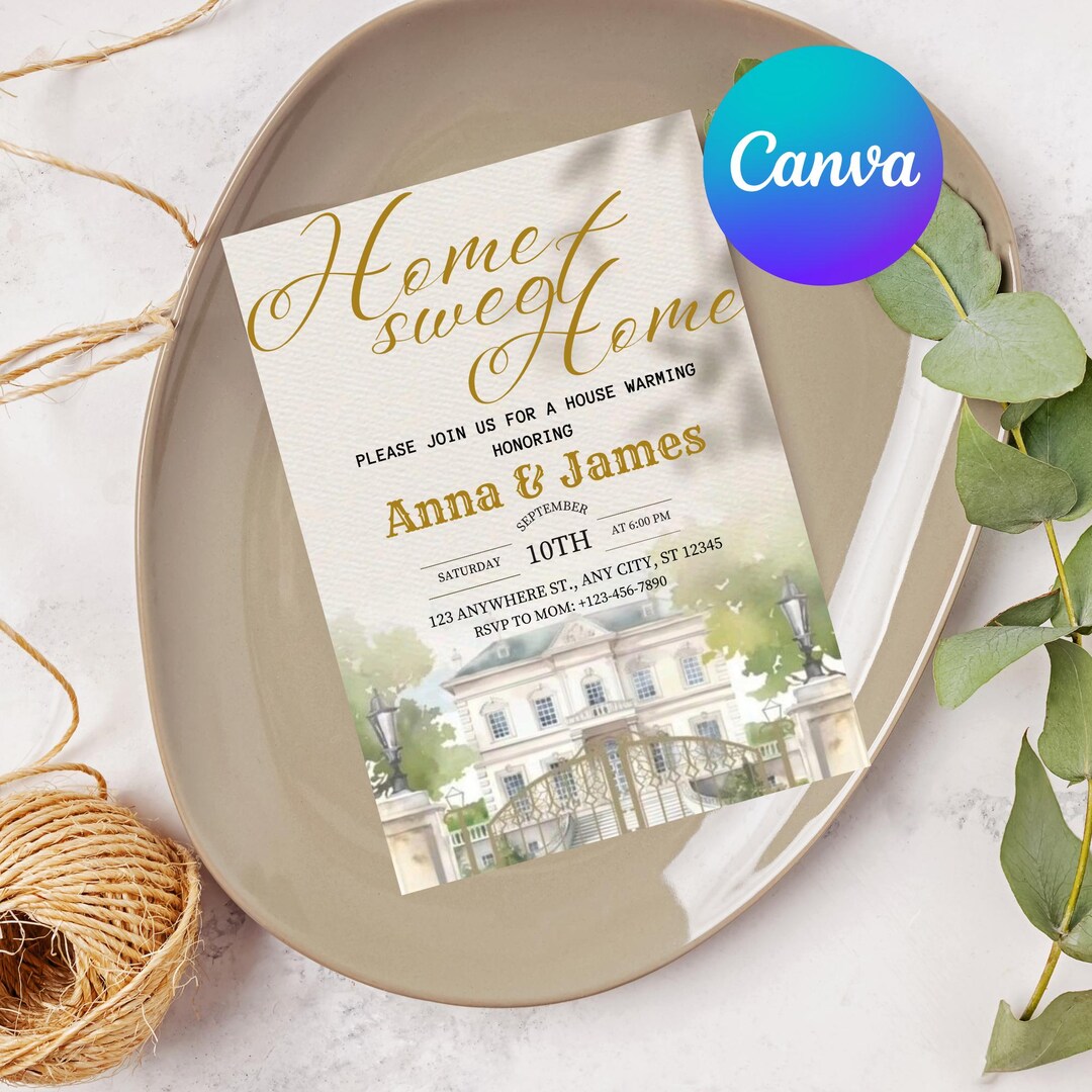 Housewarming Invitation - Party Invitation Template - Customizable ...