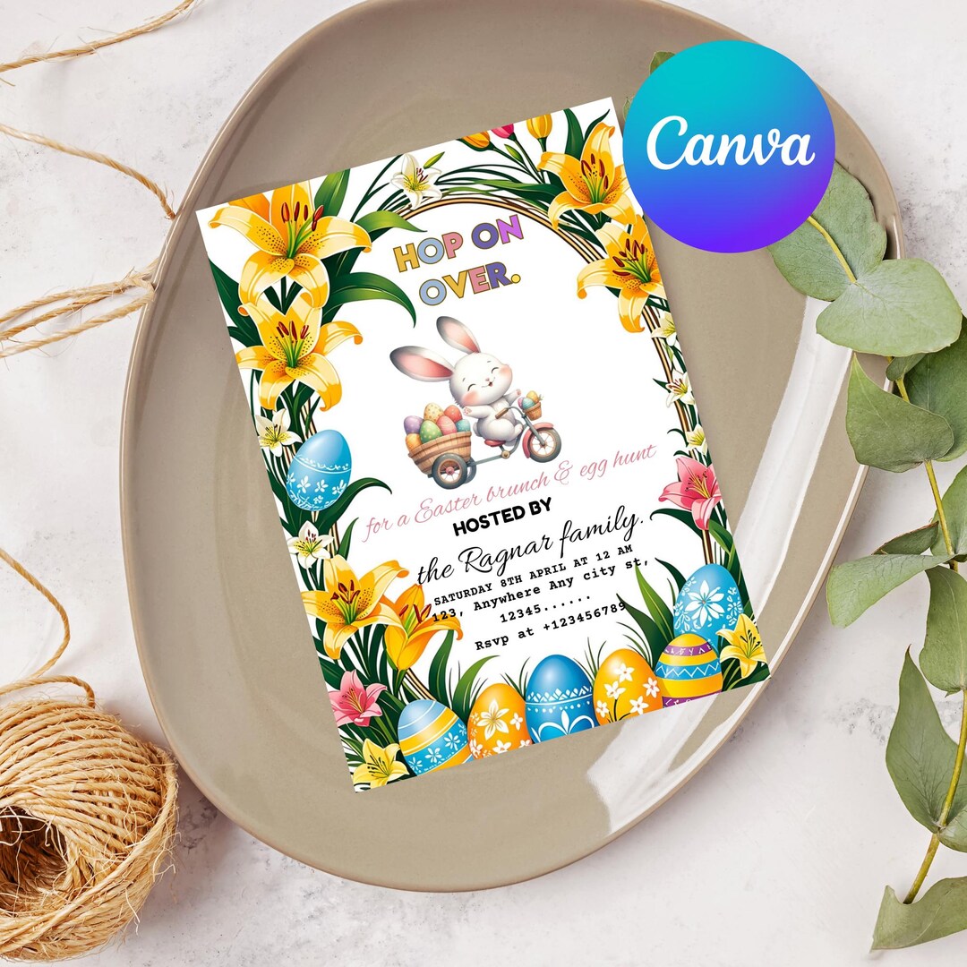 Easter Egg Hunt Flyer Template, Editable Canva Printable Invitation ...