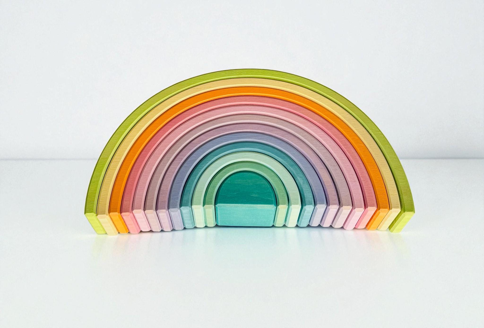 Handcrafted Wooden Rainbow Stacker| Montessori Waldorf Open-ended Play ...
