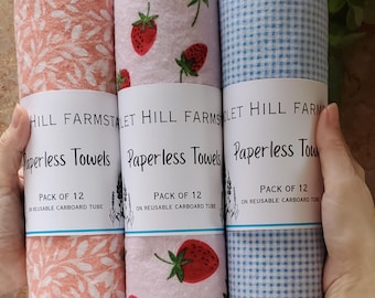 Reusable Paperless Towels, 100% cotton, biodegradable, eco-friendly