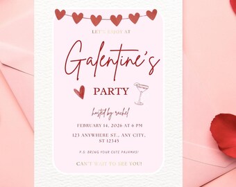 Convite para Festa do Dia das Amigas | Modelo Editável no Canva | Convite Imprimível para Festa de Meninas | Download Imediato