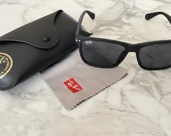 Ray.Ban RB4550 Sunglasses Matte Black Frame Black Lenses With Case– Pre-Owned