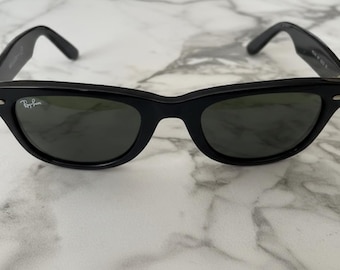 Gafas de sol Ray.Ban RB2140 WAYFARER 901 50-22 3N Lentes verdes Montura negra Usadas