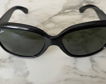 Ray.Ban RB4101 サングラス JACKIE OHH 601 3N グリーンレンズ ブラックフレーム 中古