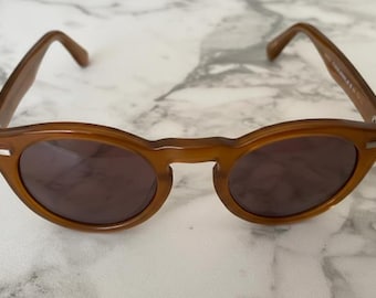 J.CREW Perry Sunglasses BQ238 .PP4910 Transparent Brown Frame 46-22-150 Grey Lenses Pre-Owned