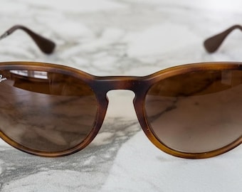 Ray-Ban RB4171 ERIKA Sunglasses 865/13 Brown Lenses Matte Tortoise Brown &Metal Frame Pre-Owned