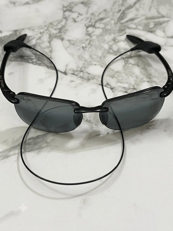 Maui Jim Sandy Beach MJ408-02 Glossy Black W/ Gray Polarized MirrorLens 56-15-130 Sunglasses Pre-Owned