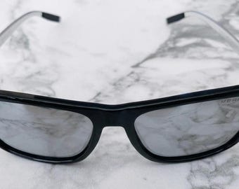Gafas de sol MERRY’S S8286 56-16 -140 Espejo negro Montura negra y plateada Usadas