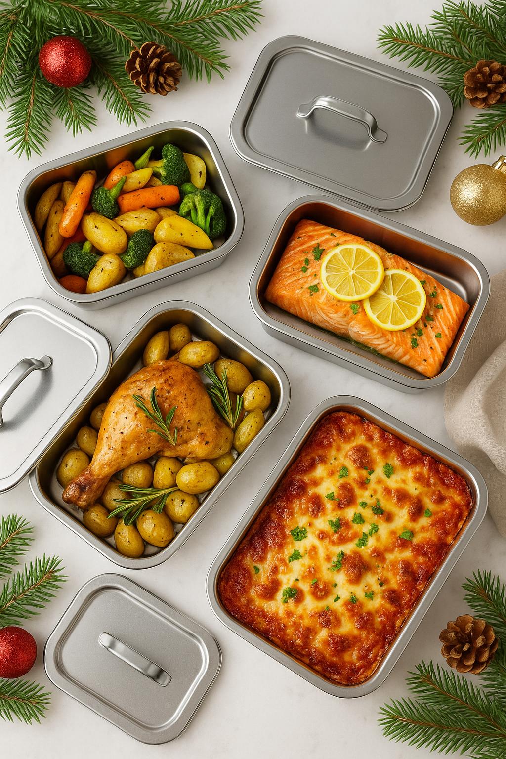 6 Small Sandwich Trays With Lids - Durable Buffet Serving Platters For Parties Catering Meal Prep And Events