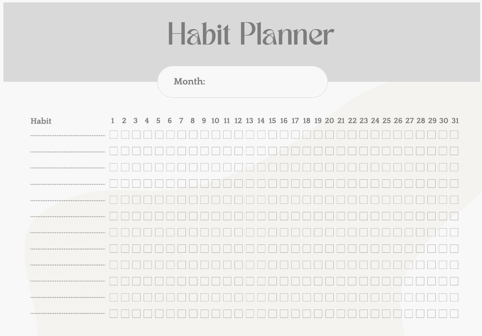 Self-care Habit Tracker Printable | Wellness Routine Planner | A4 Beige ...