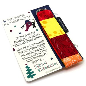 Persönliche Geschenkidee zu Weihnachten z.B. für die Kollegin, Erzieherin, etc. Farbenfroher Schlüsselanhänger als Weihnachtsgeschenk Rot-Orange-Gelb