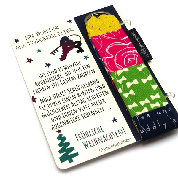 Persönliches Weihnachtsgeschenk z.B. für die Mitarbeiterin, Lehrerin, etc. - Farbenfroher Schlüsselanhänger als  Geschenkidee zu Weihnachten