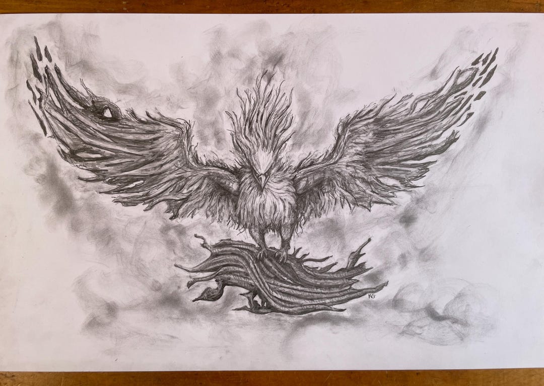 Rising | Graphite Original 11x17 - Etsy