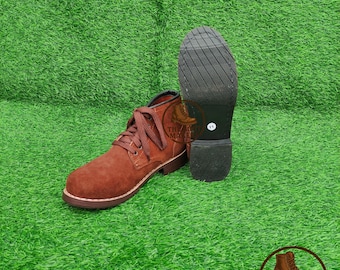 Botas de gamuza estilo militar hechas a mano para hombre / Suela de goma duradera / Botas estilo militar