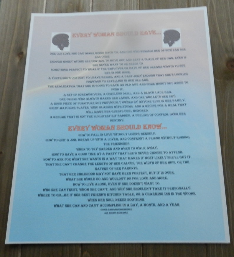 Every Woman Should Have...every Woman Needs..celebration of Etsy