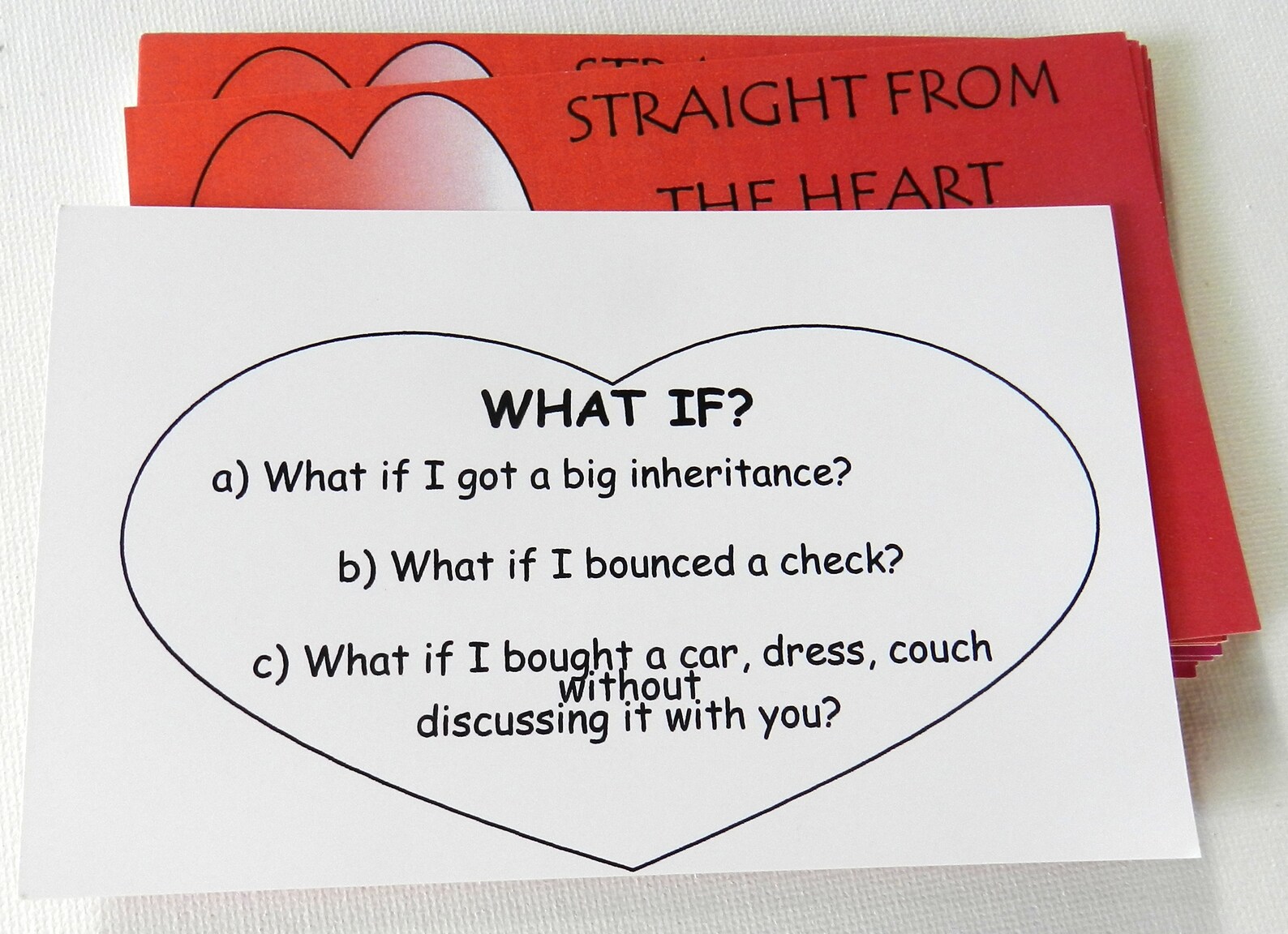 Card Game for Lovers. Straight From the Heart Etsy