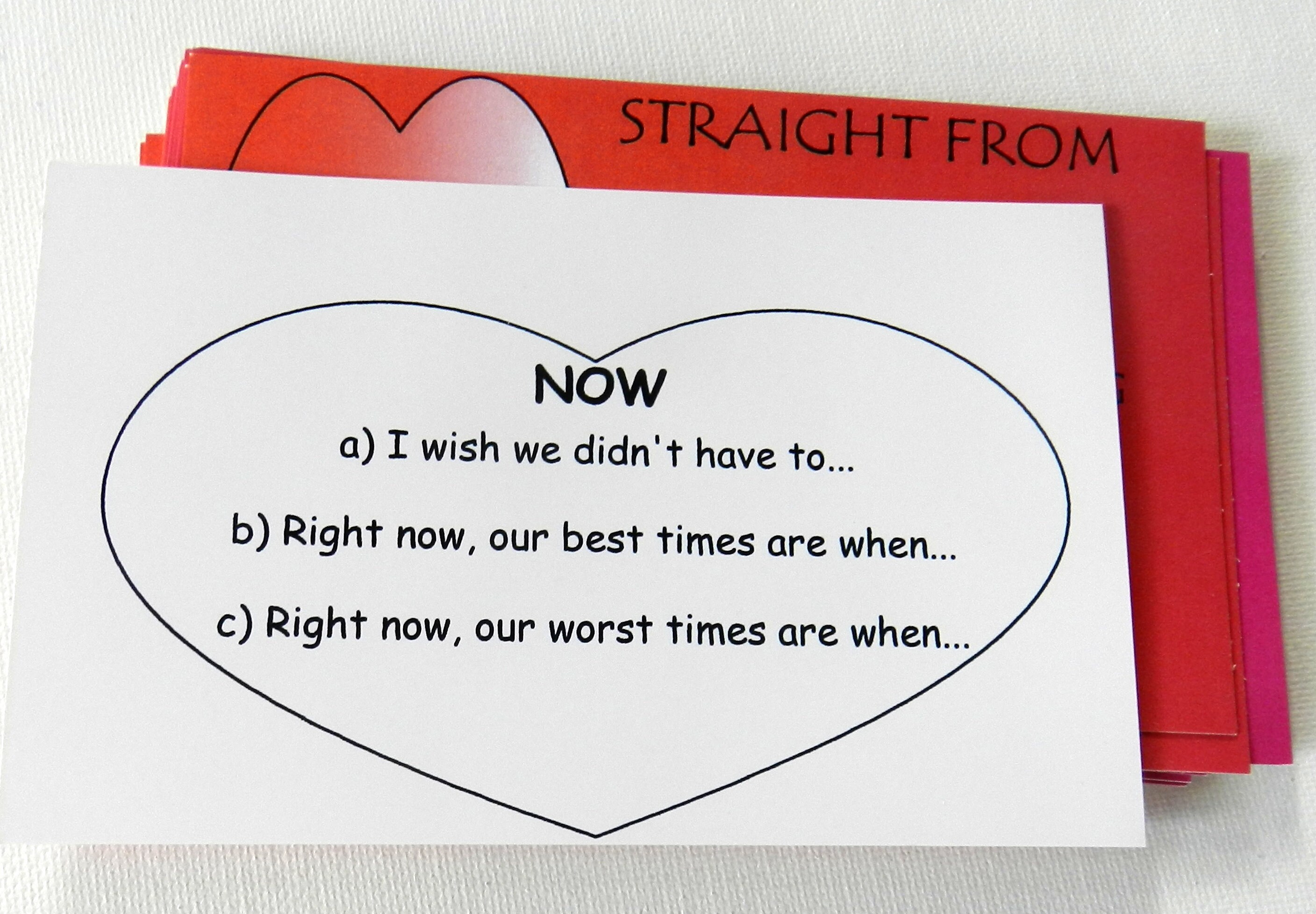 Card Game for Lovers. Straight From the Heart Etsy