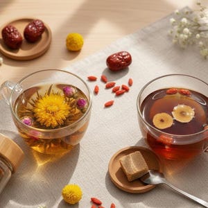 Blooming Tea Gift Set - 16 Tea Balls & 6 Ginger Brown Sugar Cubes | Wellness Tea