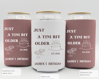 A ’Tini Bit Older Birthday Can Cooler, Personalized Martini Can Sleeve, Custom 21st 30th 40th 50th 60th Birthday Party Favor