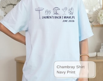 Custom Beach Bachelorette Shirt, Coastal Bride Trip Tee, Personalized Comfort Colors Shirt, Beach Bach Party Shirt, Girls Trip Tee