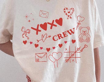 XOXO Crew Valentine Shirt, Galentine’s Day Shirt for Women, Matching Besties Tee, Cute Valentine Graphic T-Shirt