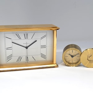 Tiffany & Co. Brass Executive Desk Clock Set