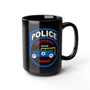 NYPD Emergency Squad Police Department City of New York Black Mug (11oz, 15oz)