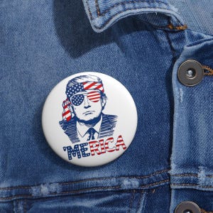 TRUMP Merica USA Flag President Donald J Trump United States of America Custom Pin Buttons image 4