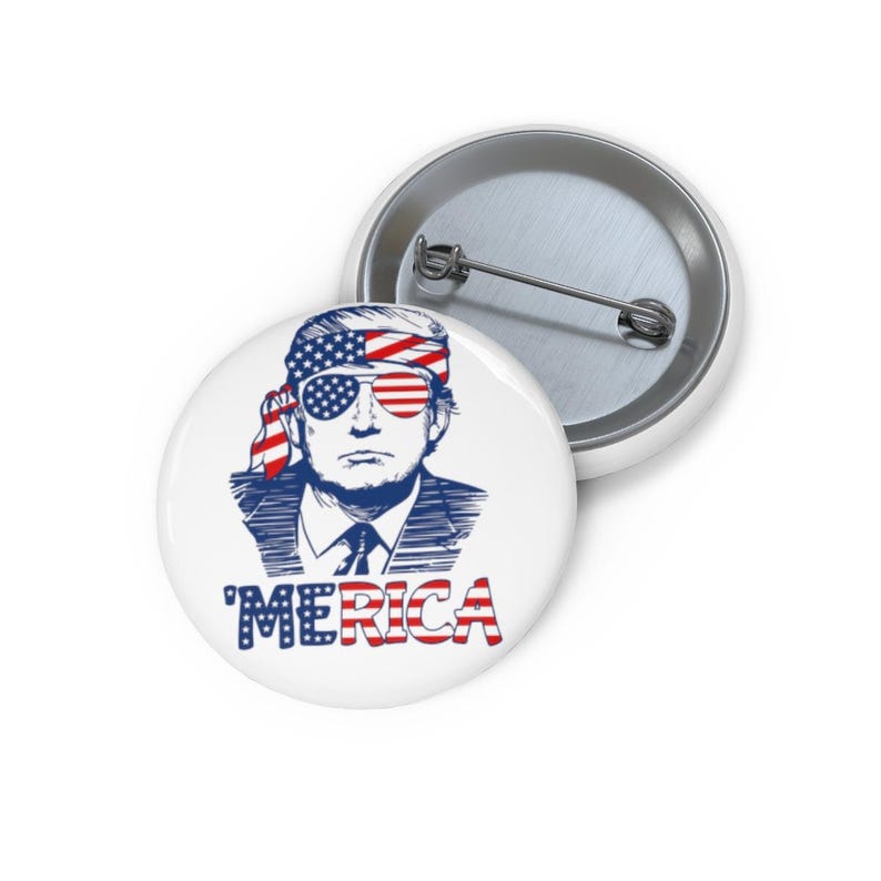 TRUMP Merica USA Flag President Donald J Trump United States of America Custom Pin Buttons image 5