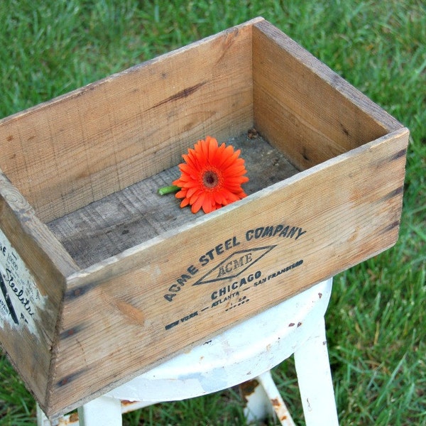 Vintage Acme Wood Box Crate