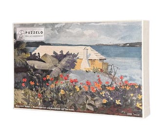 Flower garden and bungalow in Bermuda – Winslow Homer