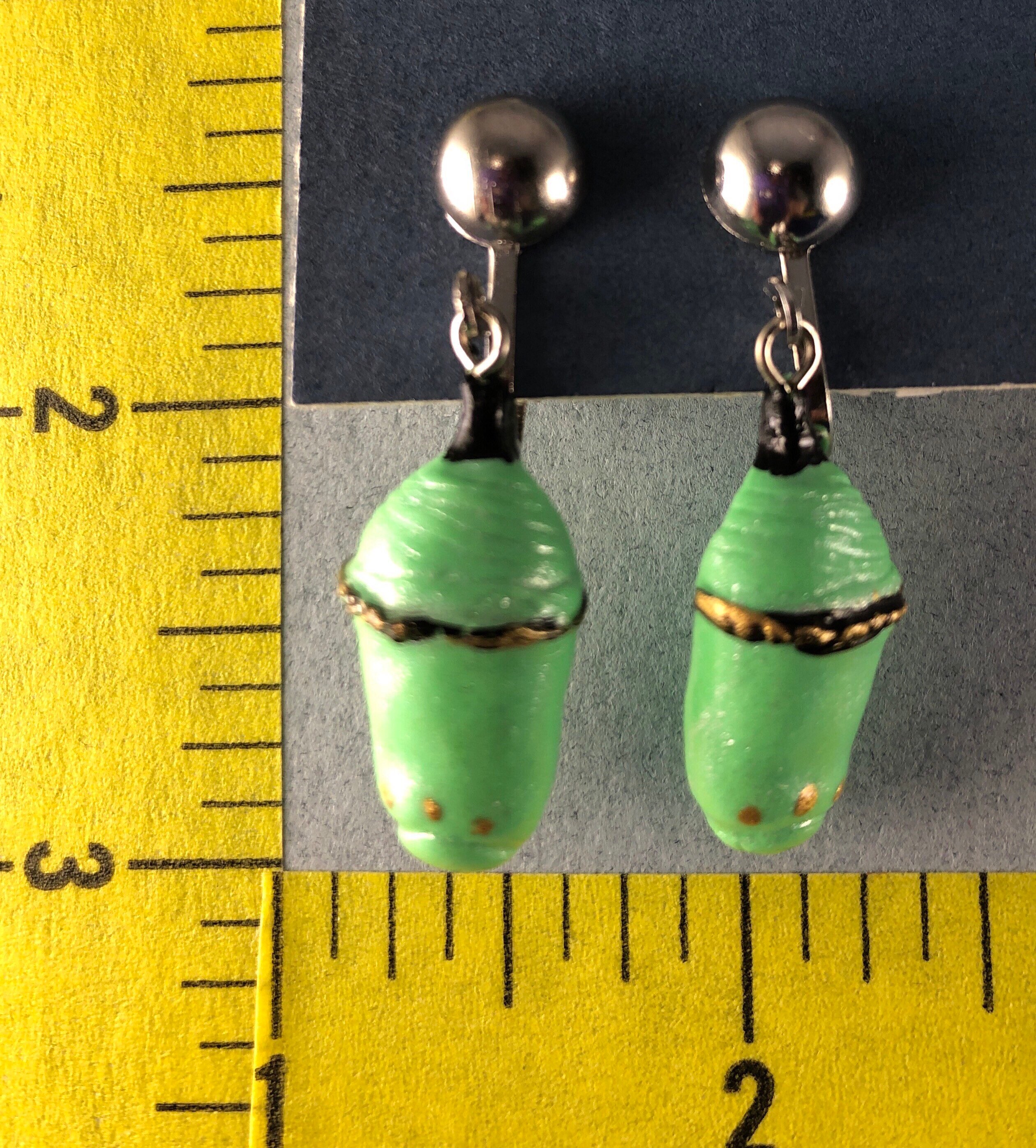 Monarch Butterfly Chrysalis Earrings Etsy