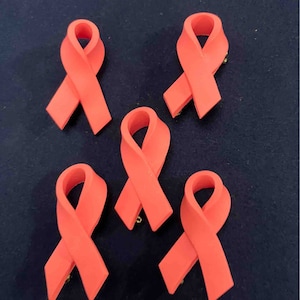 5 Pink Breast Cancer Awareness Ribbon Pins