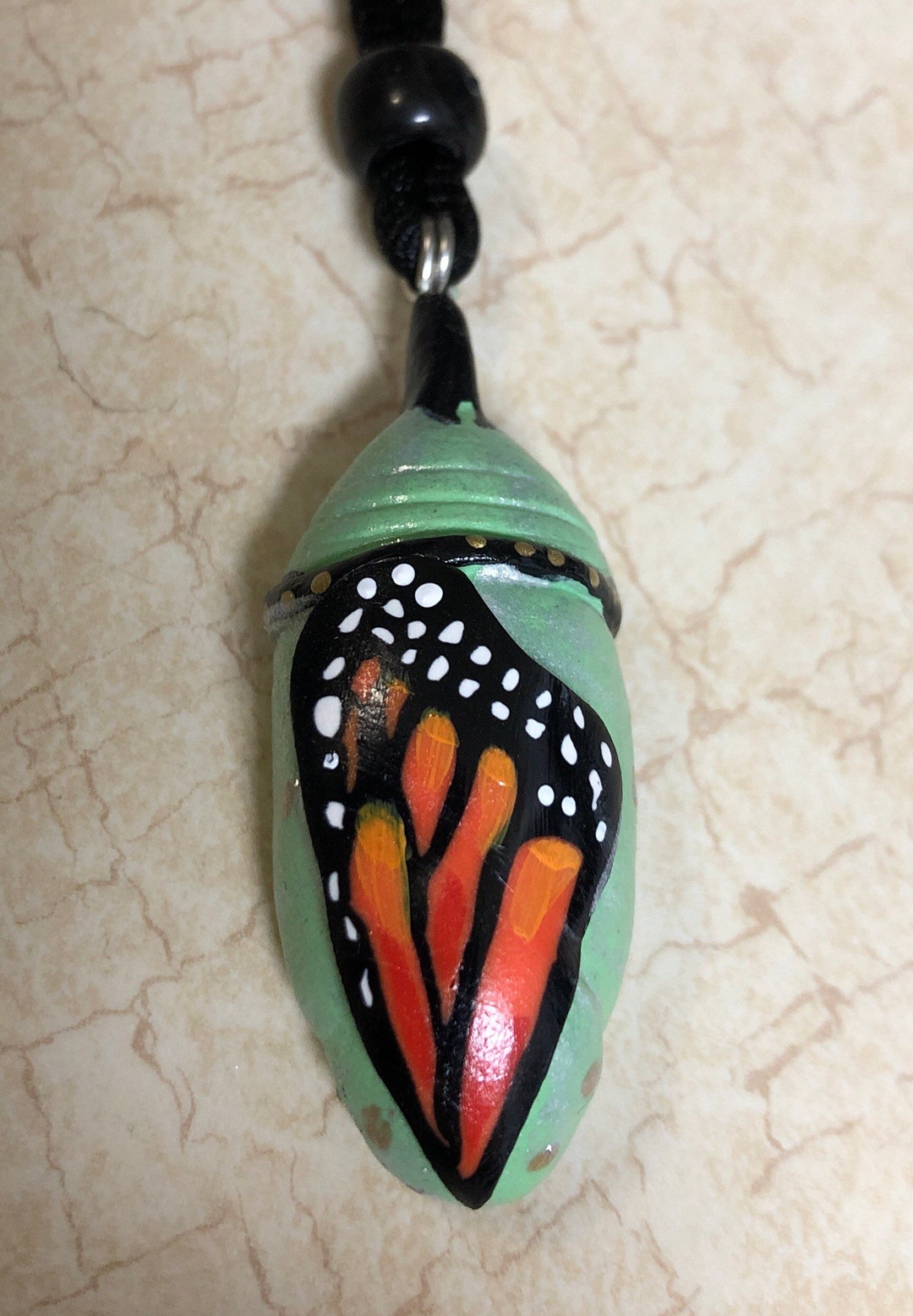 Monarch Butterfly Chrysalis Necklace Etsy