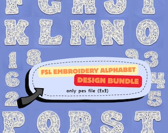 Paquete de alfabeto bordado FSL, diseños de bordado a máquina con letras de encaje, conjunto de fuentes de monograma floral, alfabeto PES, bordado para bodas y novias