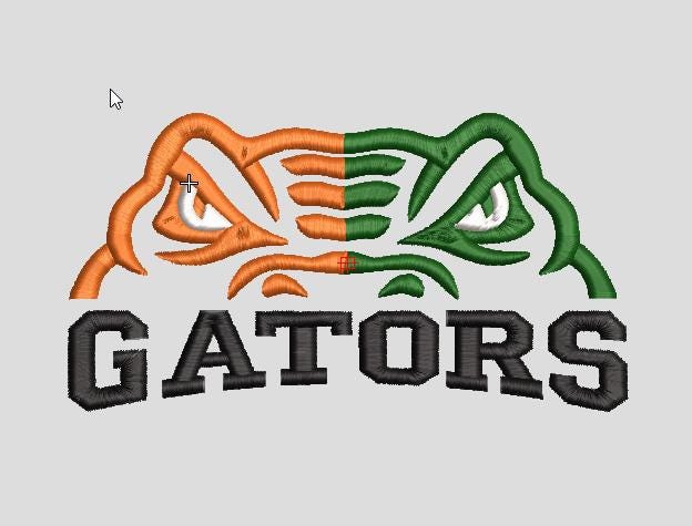 Gators Mascot Machine Embroidery Design, Gator Eyes Sports Logo Pattern ...