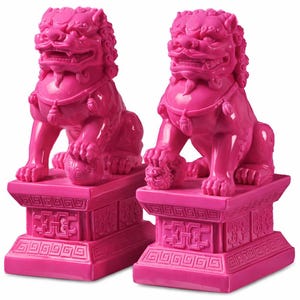 Large Hot Pink Foo Dogs