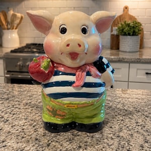 Vintage Pig Cookie Jar - Etsy