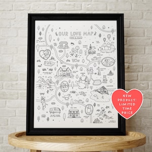 Custom Love Story Map – Relationship Timeline Roadmap For Long-Distance Couples & Wedding Anniversary (Digital Gift)