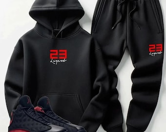Black 23 Legend Tracksuit Men Hoodie Joggers Sweatsuit Streetwear Set