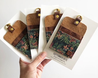Palm Branches Leaves Leather Passport Holder Cover Case Travel One Pocket