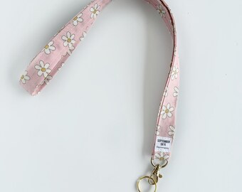 Lanyard / ID Badge / spring pink Daisy