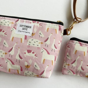 Pink farm animals mini coin purse gift card holder stocking stuffer little girl gift purse organization gifts for her image 3