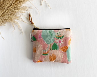 Efflorescenct in balmy square mini pouch - lipstick bag - mini makeup bag - gift card holder