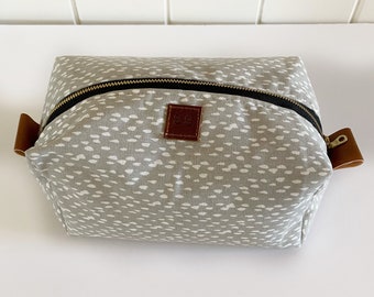 Ready to ship! Gray dash boxy makeup bag