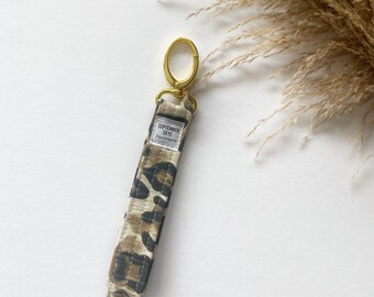 Gold key Fob leopard - wristlet lanyard - new car gift - keychain for women - teen gift